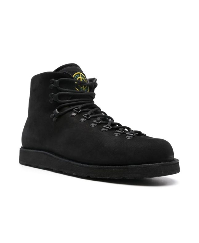 spezial madrid Stone Island S0204 Boots Nubuck Leather Black Tienda de fábrica