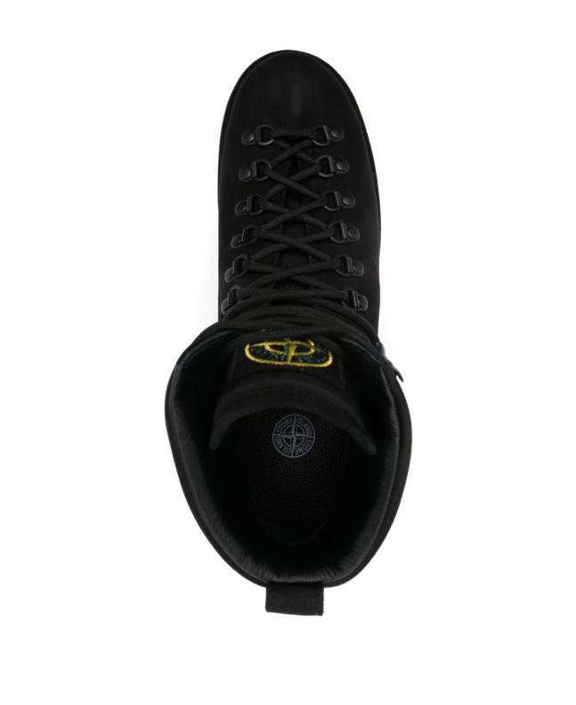 spezial madrid Stone Island S0204 Boots Nubuck Leather Black Tienda de fábrica