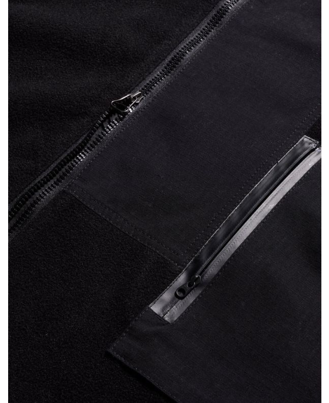 spezial madrid Maharishi Asym Zipped Hooded Fleece Black Oferta especial