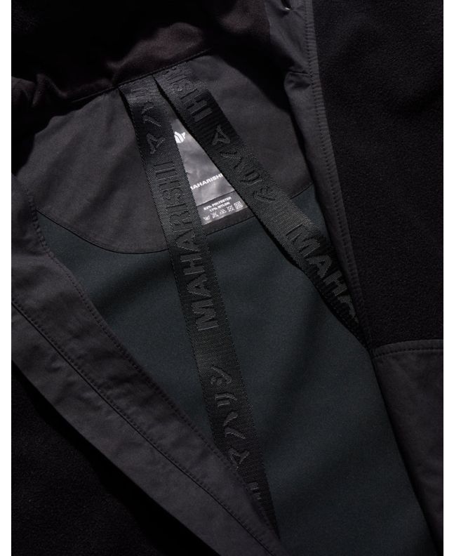 spezial madrid Maharishi Asym Zipped Hooded Fleece Black Oferta especial