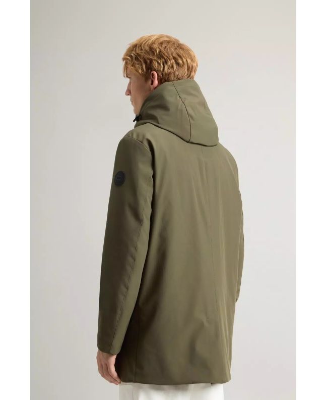 spezial madrid Woolrich Barrow Mac Soft Shell Coat Dark Green Promoción por tiempo limitado