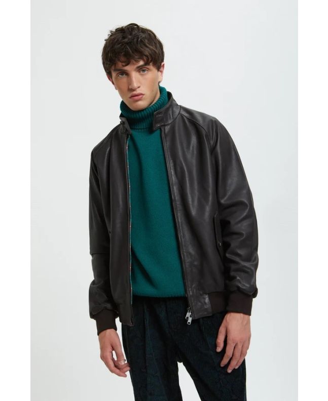 spezial madrid Baracuta G9 Harrington Jacket Leather Dark Brown Solo hoy