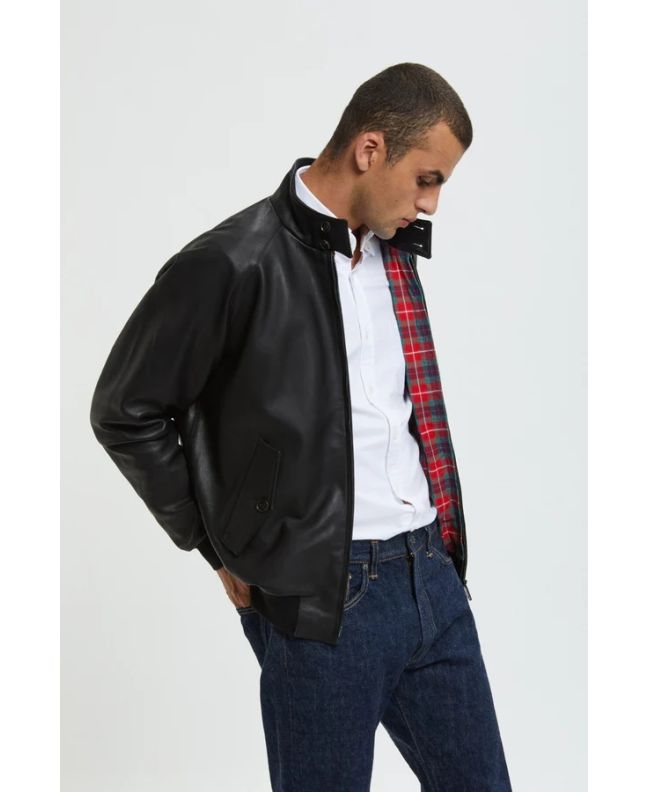 spezial madrid Baracuta G9 Harrington Jacket Leather Black Oferta especial de fábrica