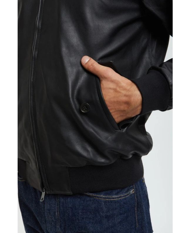 spezial madrid Baracuta G9 Harrington Jacket Leather Black Oferta especial de fábrica
