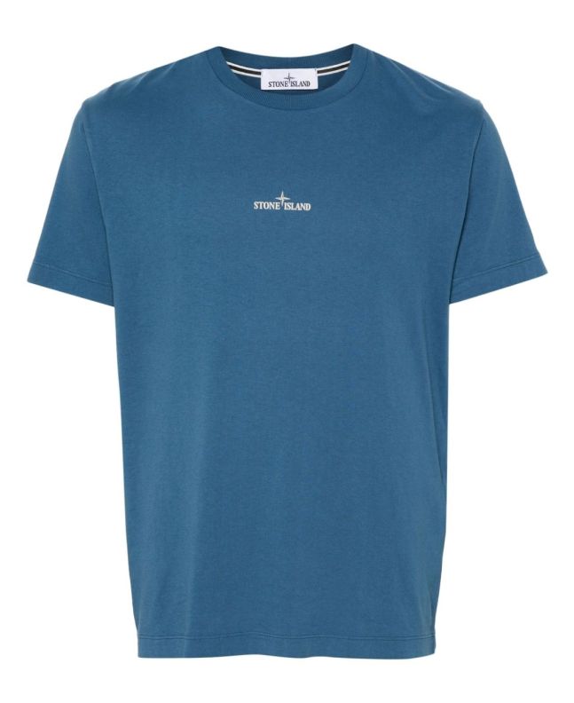 spezial madrid Stone Island 2NS81 Badge Back Cotton Jersey Tee Avio Blue Promoción trimestral