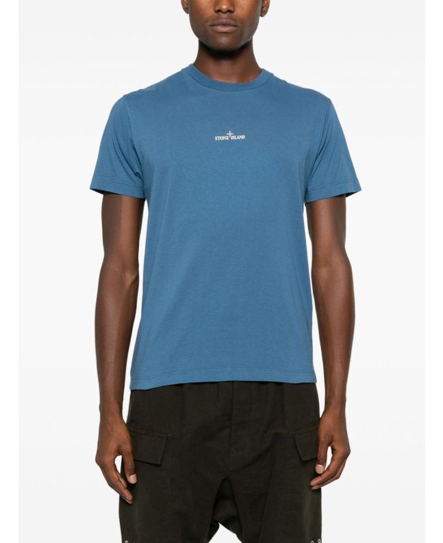 spezial madrid Stone Island 2NS81 Badge Back Cotton Jersey Tee Avio Blue Promoción trimestral