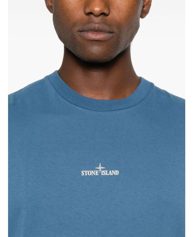 spezial madrid Stone Island 2NS81 Badge Back Cotton Jersey Tee Avio Blue Promoción trimestral