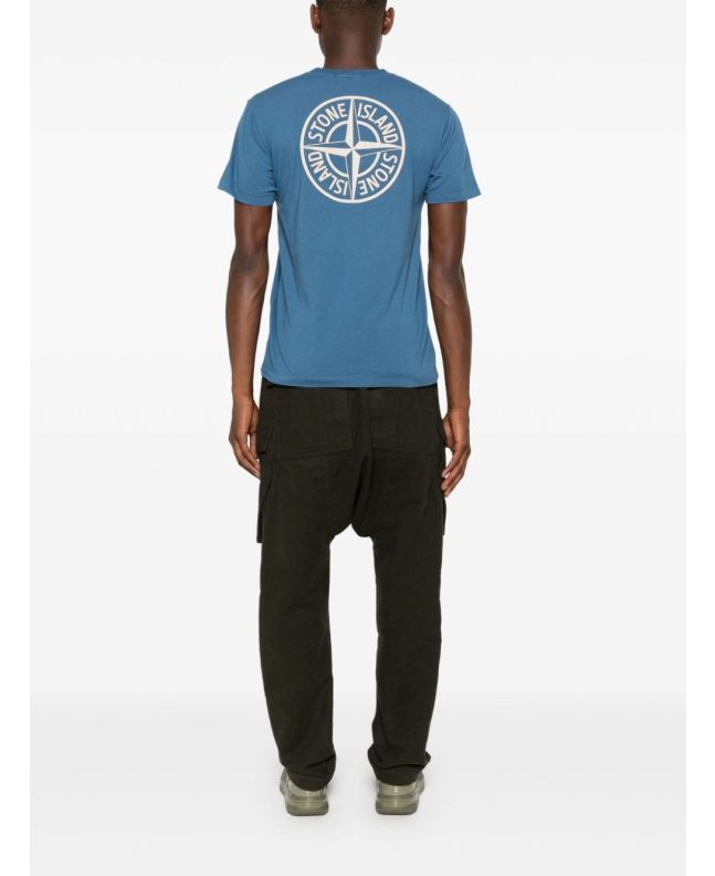 spezial madrid Stone Island 2NS81 Badge Back Cotton Jersey Tee Avio Blue Promoción trimestral