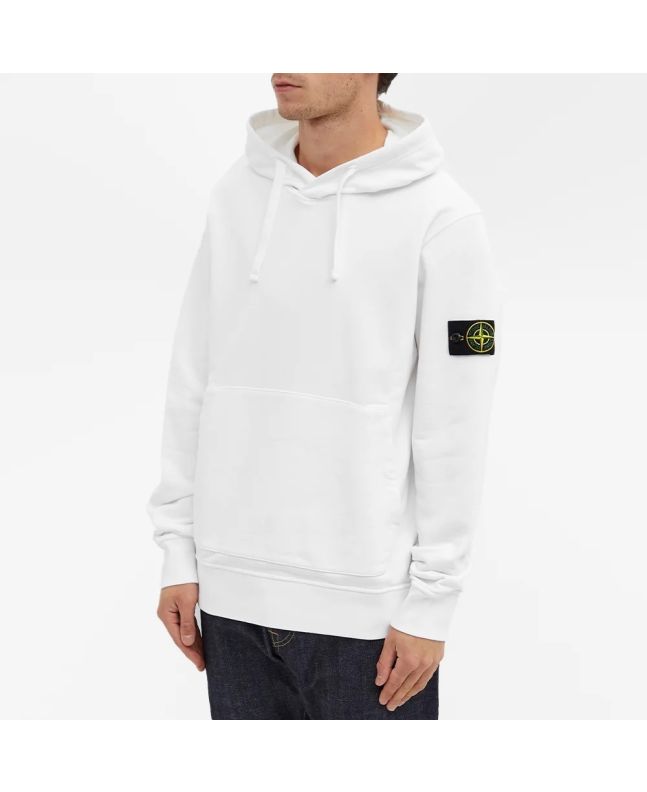 spezial madrid Stone Island 64151 Garment Dyed Popover Hoody White Grandes descuentos