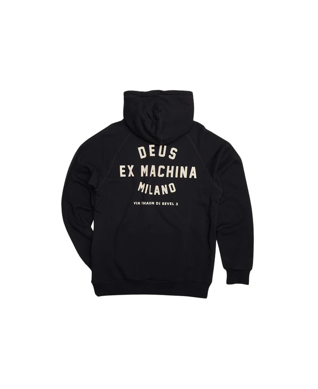 spezial madrid Deus Ex Machina Milano Address Hoodie Sweatshirt Black Liquidación
