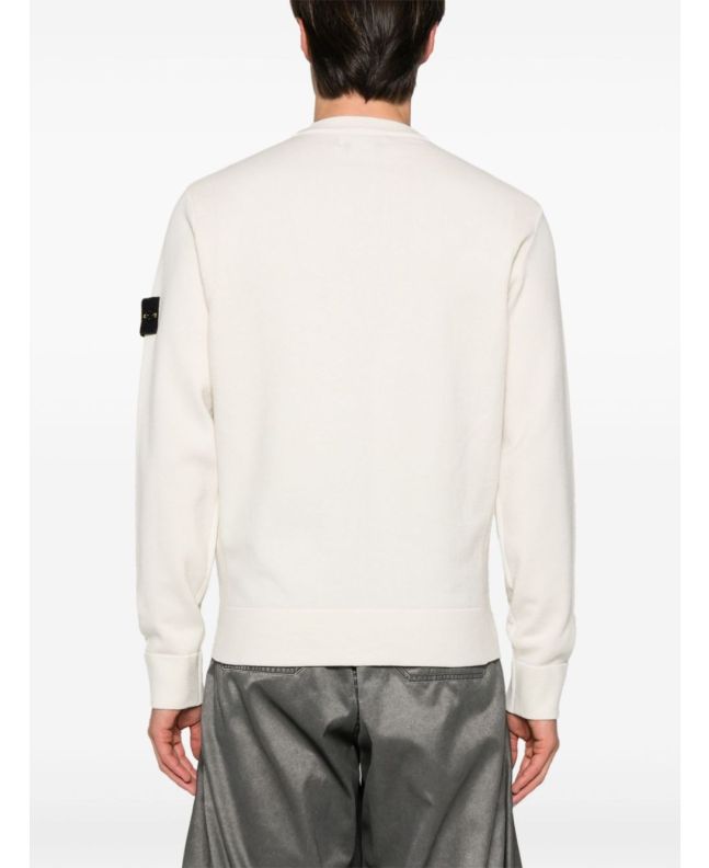 spezial madrid Stone Island 526A1 Stretch Wool Crewneck Stucco En oferta