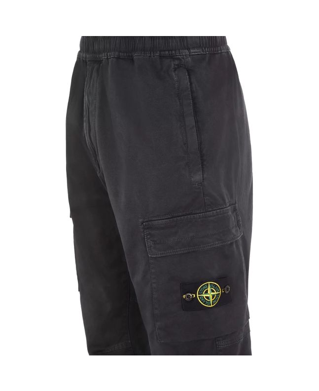 spezial madrid Stone Island 313L1 Stretch Broken Twill Organic Cotton "Old Effect" Cargo Pants Black Descuentos del mes