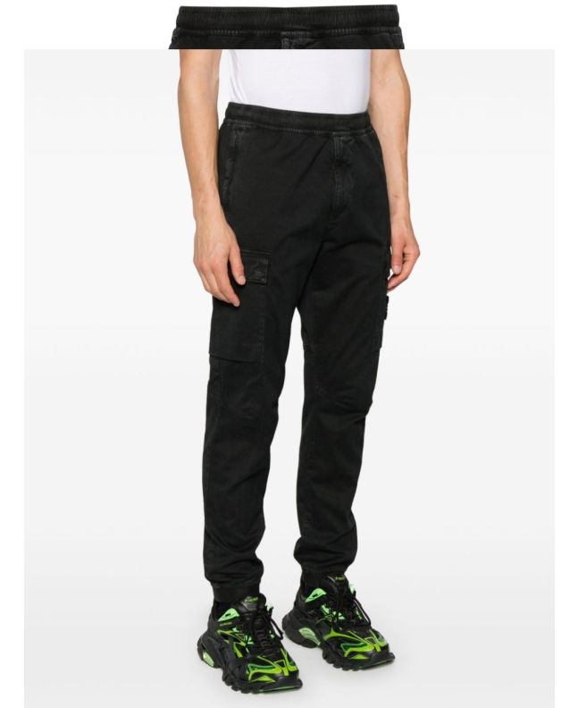 spezial madrid Stone Island 313L1 Stretch Broken Twill Organic Cotton "Old Effect" Cargo Pants Black Descuentos del mes