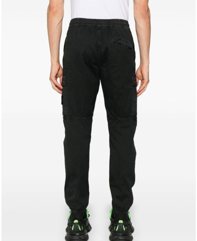 spezial madrid Stone Island 313L1 Stretch Broken Twill Organic Cotton "Old Effect" Cargo Pants Black Descuentos del mes