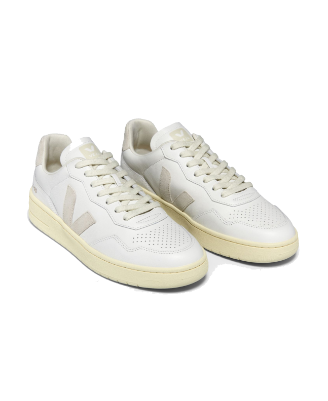 spezial madrid Veja V-90 Organic Leather Sneakers White & Natural Ahorra y exporta