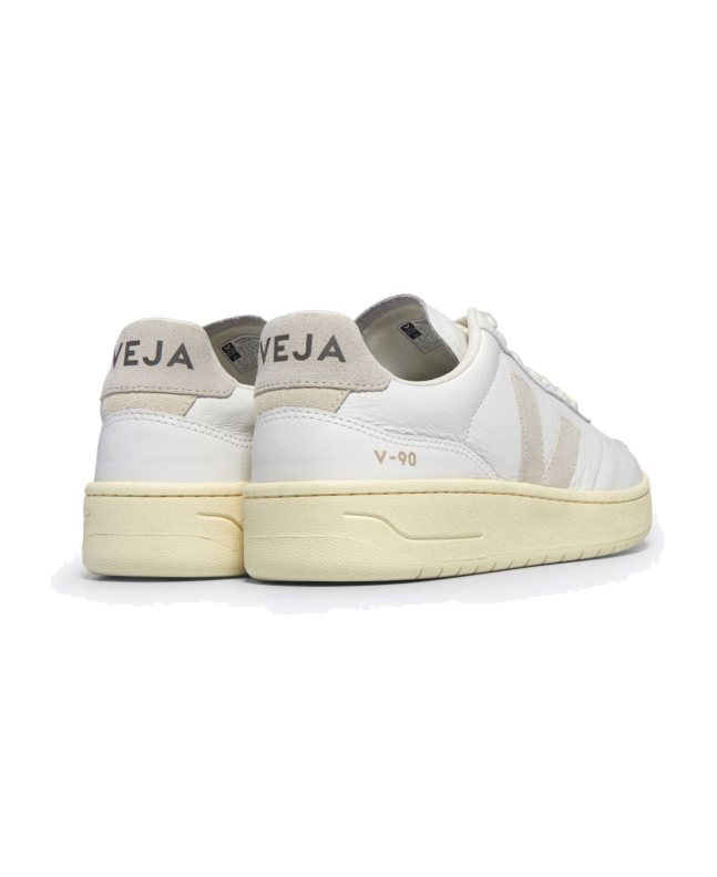 spezial madrid Veja V-90 Organic Leather Sneakers White & Natural Ahorra y exporta