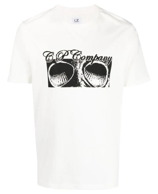 spezial madrid C.P. Company Jersey Goggle Print Tee Gauze White
