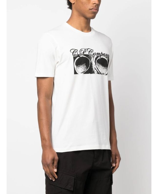 spezial madrid C.P. Company Jersey Goggle Print Tee Gauze White Últimos 3 días