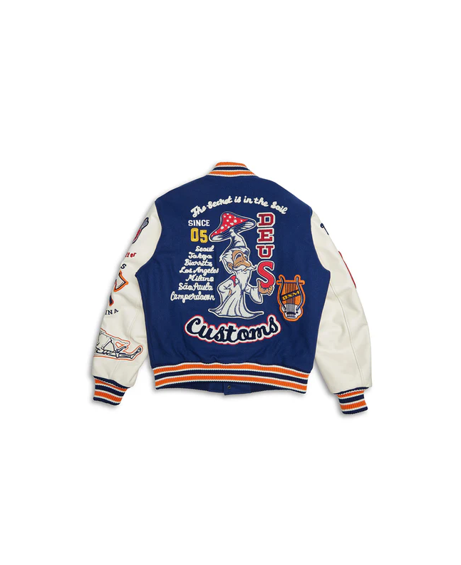 spezial madrid Deus Ex Machina Amanita Varsity Jacket Patriot Blue ÚLTIMAS EDICIONES