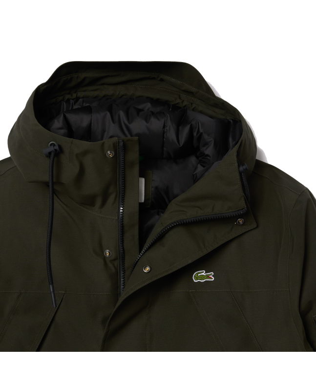 spezial madrid Lacoste Waterproof Padded Parka Khaki Green Promoción por tiempo limitado