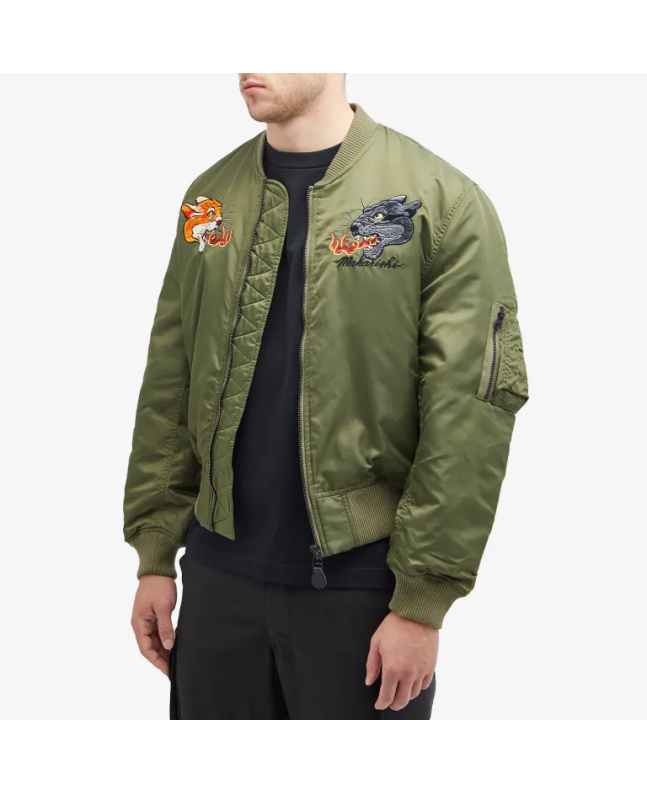 spezial madrid Maharishi Dualithi Phanter MA-1 Flight Jacket Olive Superdescuento