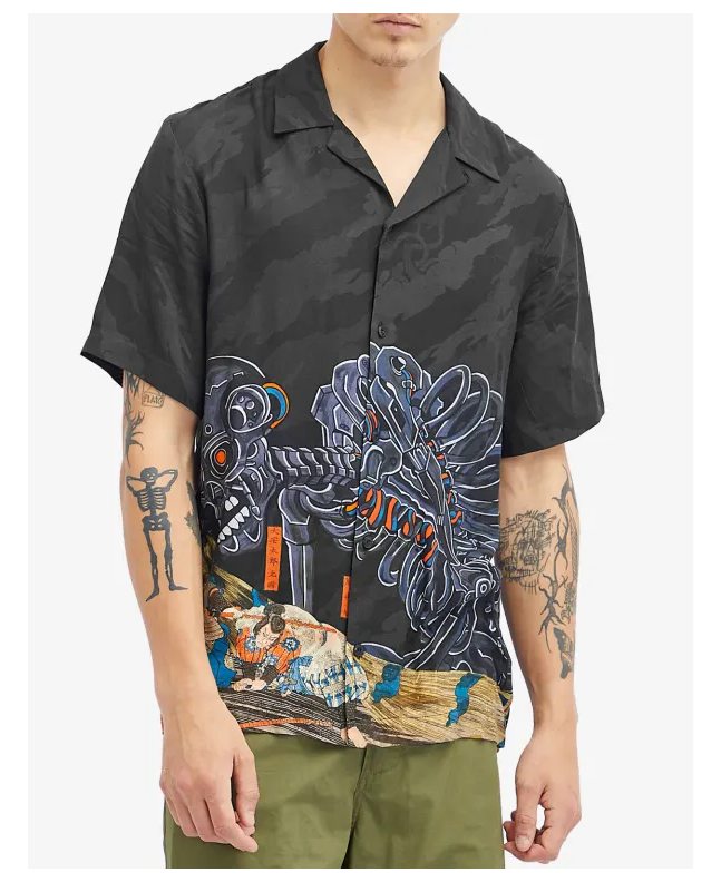 spezial madrid Maharishi Cyber Eskeleton Camp Collar Shirt Multi Envío internacional gratuito