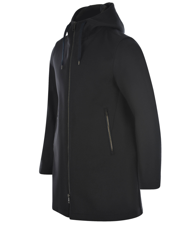 spezial madrid Herno Wool Blend Parka Navy Blue Oferta exclusiva