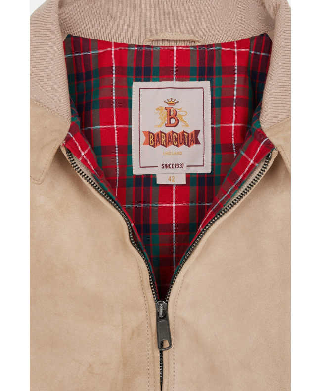 spezial madrid Baracuta G9 Harrington Jacket Suede Sand Stone Oferta exclusiva