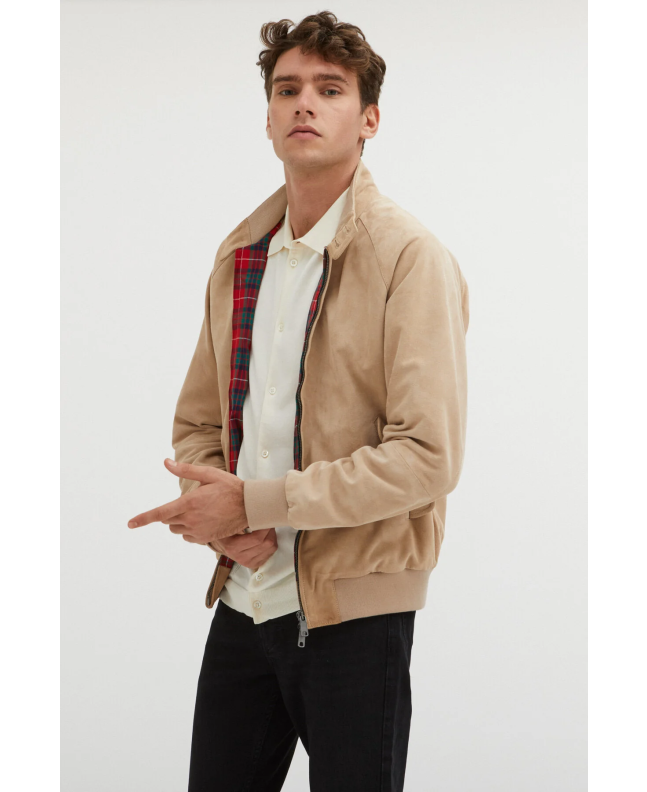spezial madrid Baracuta G9 Harrington Jacket Suede Sand Stone Oferta exclusiva