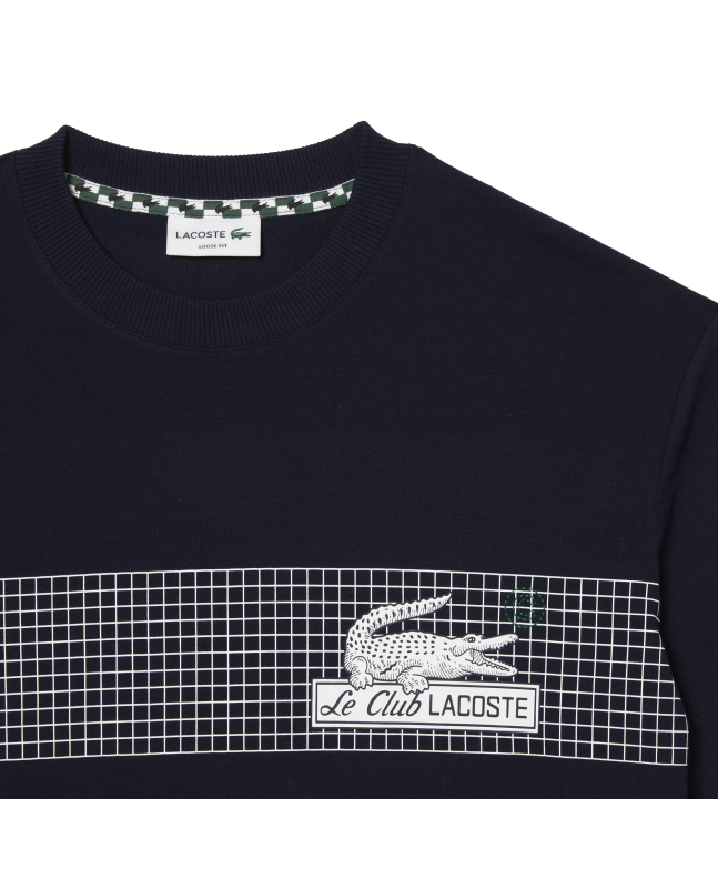 spezial madrid Lacoste Loose Fit Tennis Print Tee Navy En línea