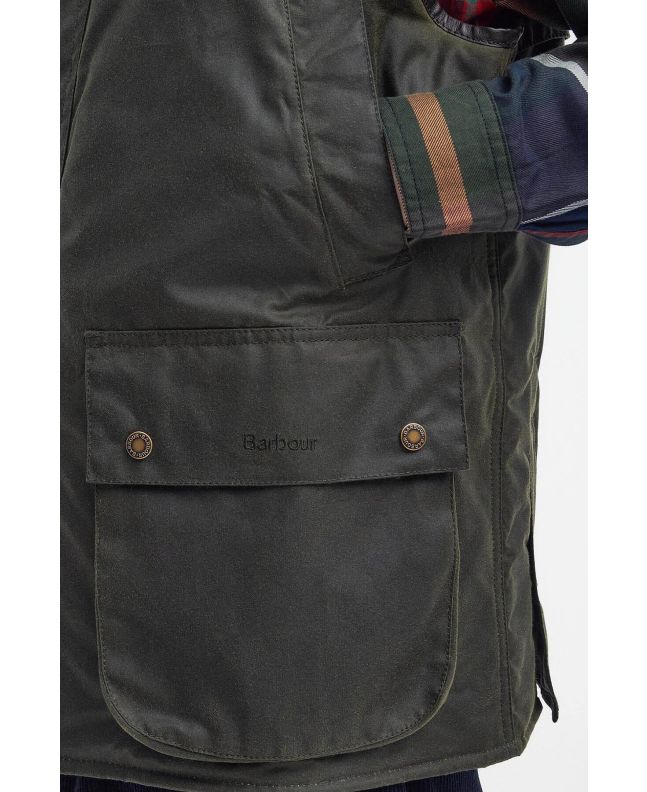 spezial madrid Barbour X Baracuta Waxed Gilet Archive Olive Últimos 3 días