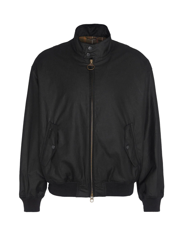 spezial madrid Barbour x Baracuta MA-1 Waxed Harrigton Jacket Archive Black Precio de fábrica