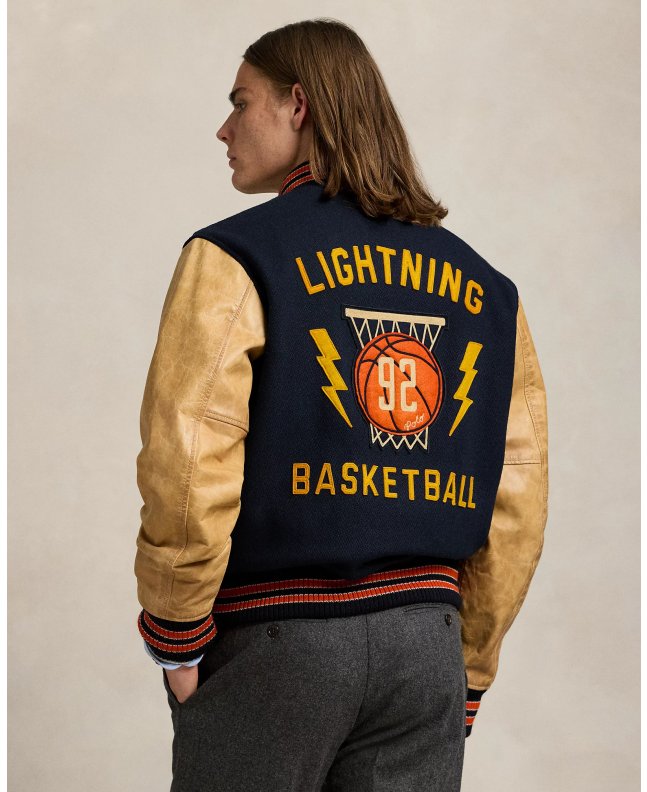 spezial madrid Polo Ralph Lauren Varsity Inspired Jacket Hunter Navy Oferta especial de fábrica