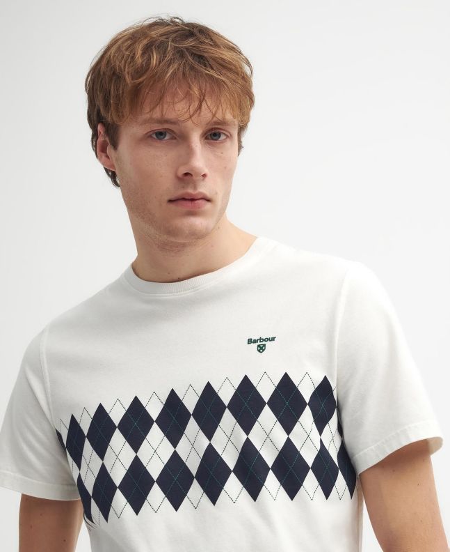 spezial madrid Barbour Argyle Panel Tee Whisper White Promoción trimestral