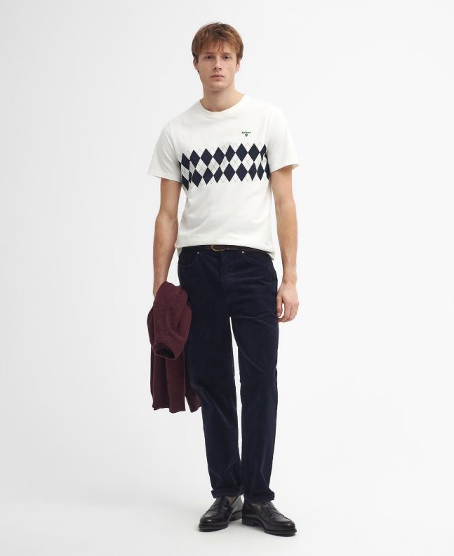 spezial madrid Barbour Argyle Panel Tee Whisper White Promoción trimestral