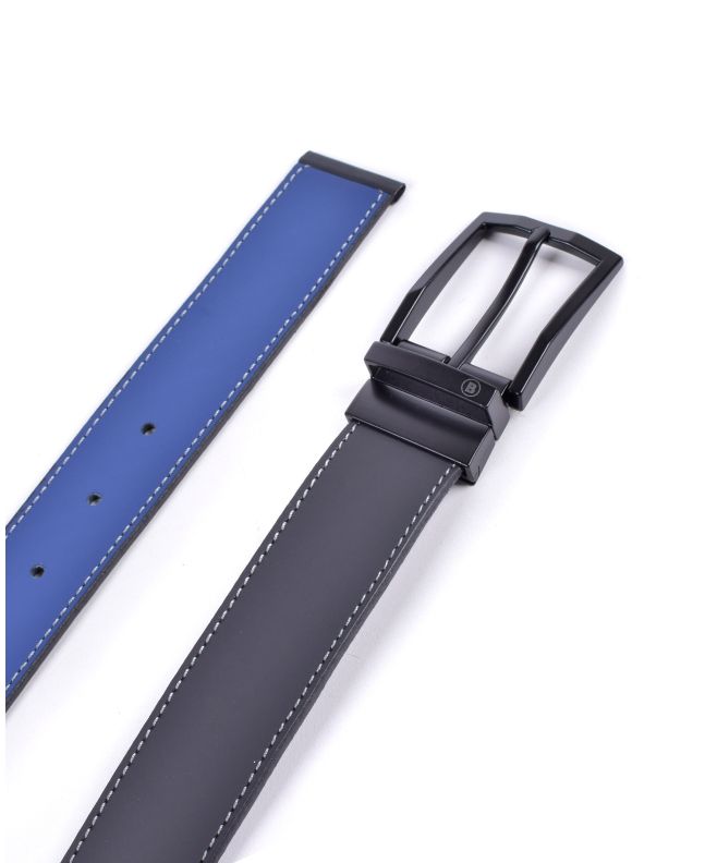 spezial madrid Bellido B-Urban Reversible Leather Belt Black & Blue Tienda de fábrica