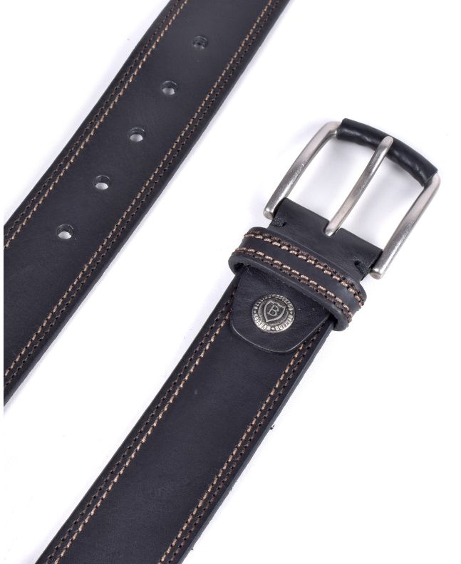 spezial madrid Bellido Jeans Double Stitching Leather Belt Black Precios de Black Friday