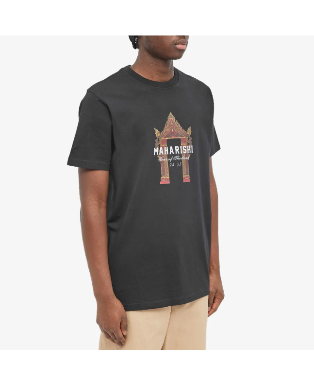 spezial madrid Maharishi Thai Temple Tee Black Liquidación
