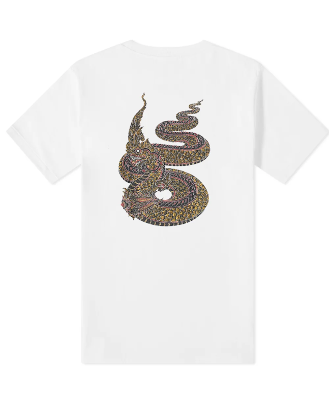 spezial madrid Maharishi Temple Naga Tee White Envío internacional gratuito