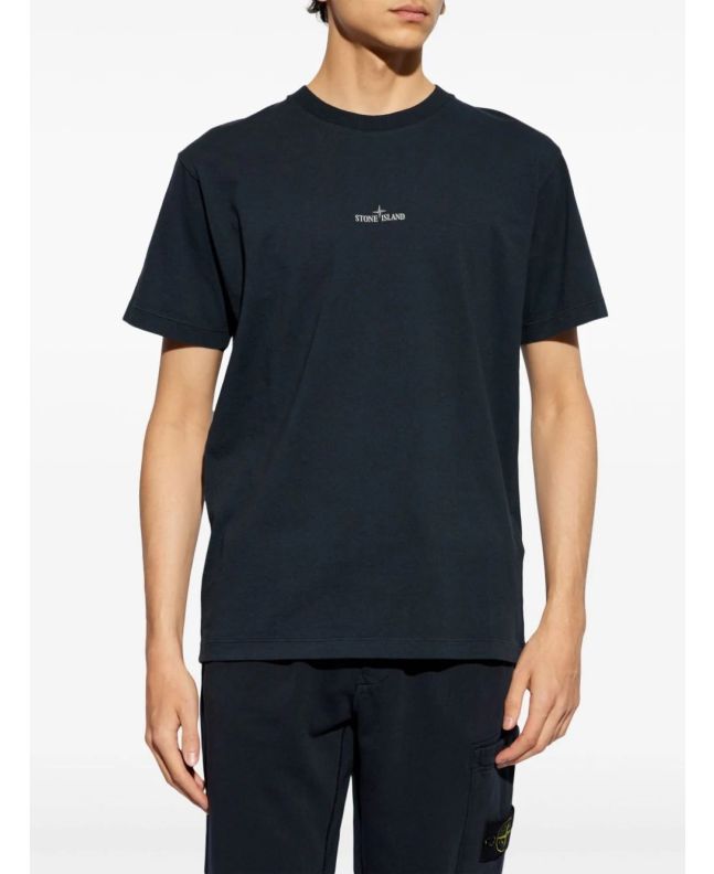 spezial madrid Stone Island 2NS81 Badge Back Cotton Jersey Tee Navy Blue Outlet online