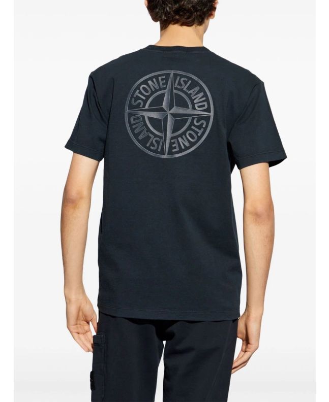 spezial madrid Stone Island 2NS81 Badge Back Cotton Jersey Tee Navy Blue Outlet online