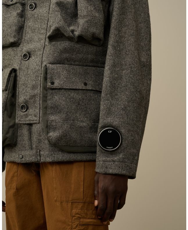 spezial madrid C.P. Company Shetland Twill Mille Jacket Anthracite Melange Grey Rebajas