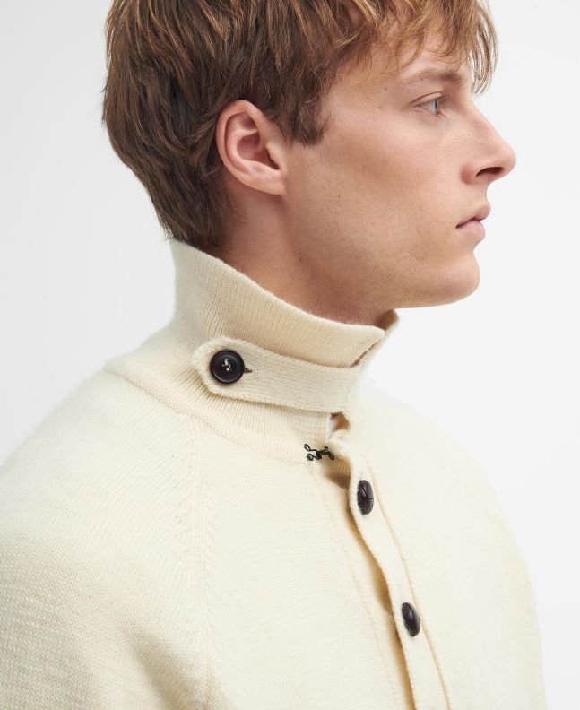 spezial madrid Barbour x TO KI TO Midden Collared Jumper Chalk En oferta
