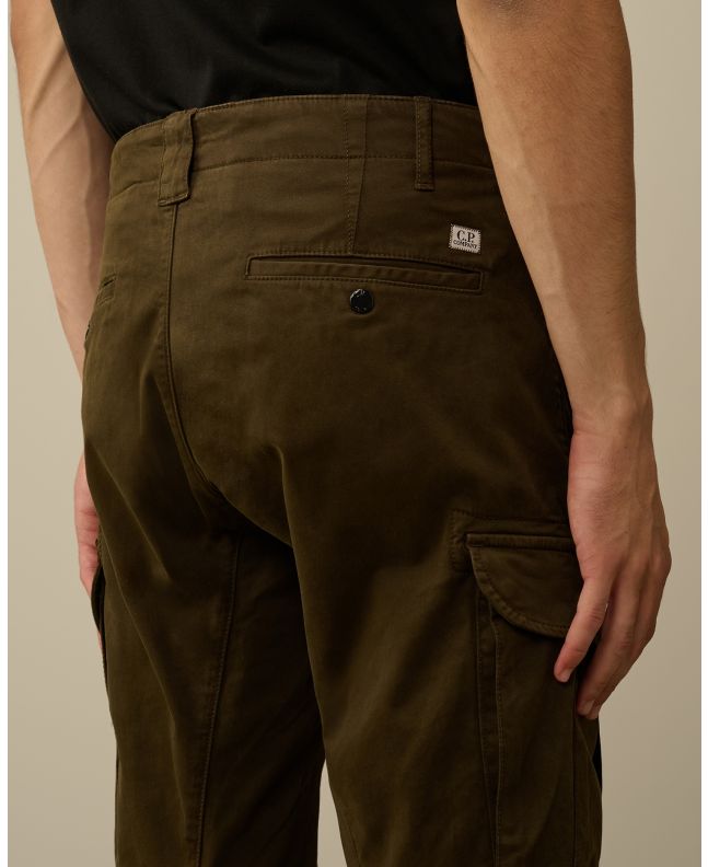 spezial madrid C.P. Company Garment Dyed Stretch Sateen Fitted Lens Pocket Cargo Pants Ivy Green Tienda