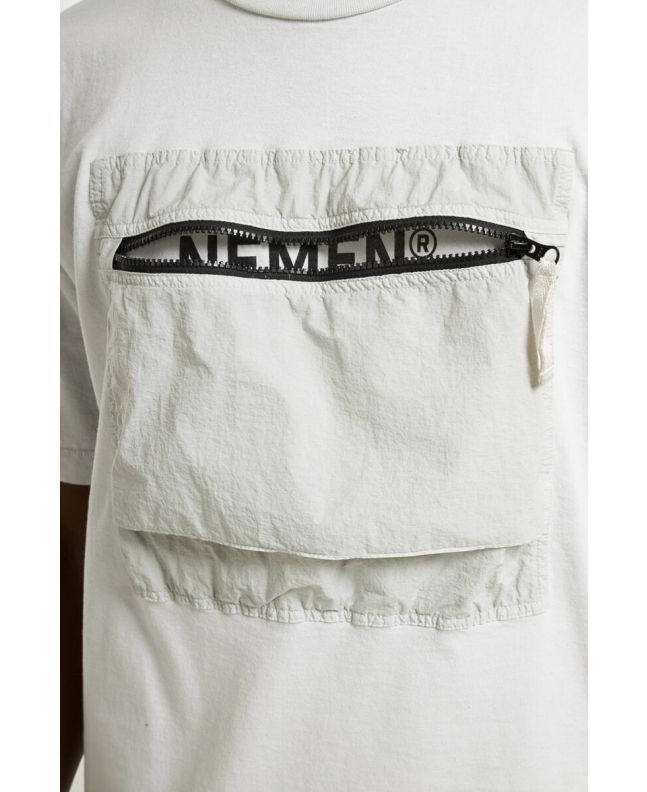 spezial madrid Nemen Kel Chest Pocket Tee Ultra Light Grey Liquidación