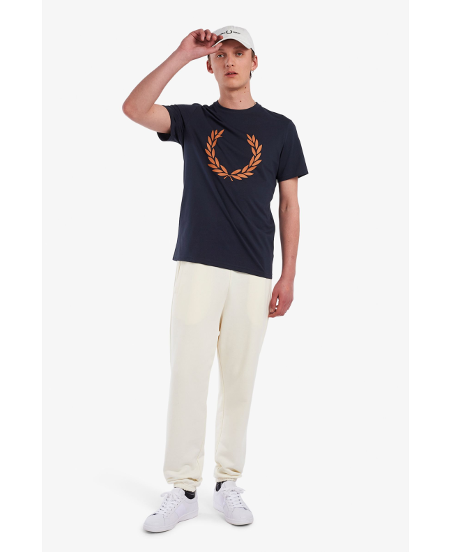 spezial madrid Fred Perry Laurel Wreath Graphic Print Tee Navy COMPRAR AHORA