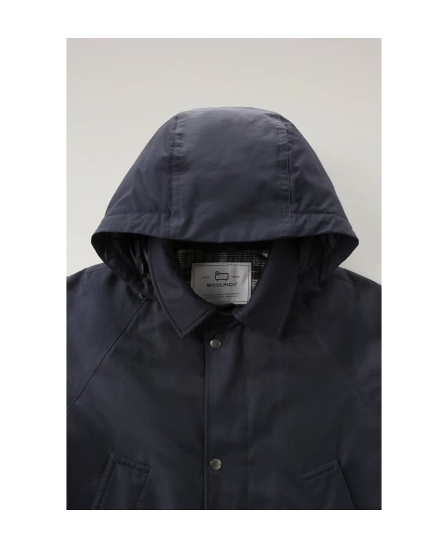 spezial madrid Woolrich Authentic Raglan Coat Melton Blue ÚLTIMAS EDICIONES