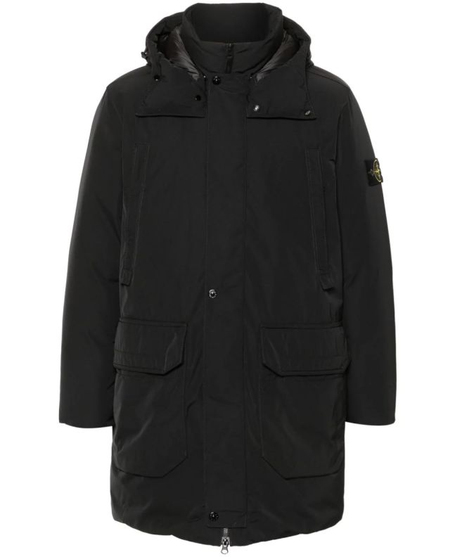 spezial madrid Stone Island 70726 Polyester Micro Twill Down Parka Black Promoción trimestral