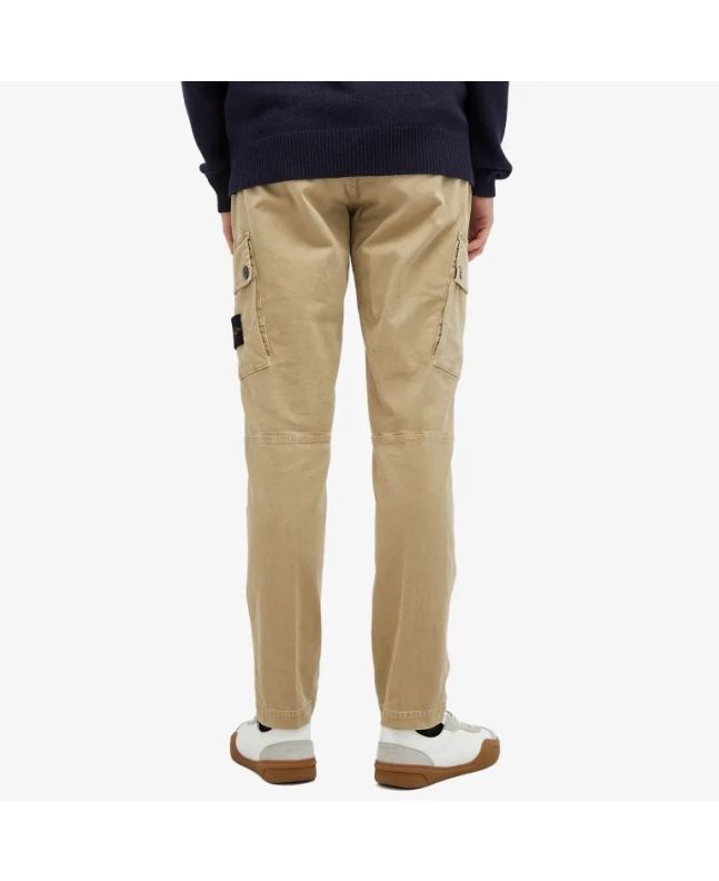 spezial madrid Stone Island 303L1 Stretch Broken Twill Organic Cotton "Old Effect" Cargo Pants Biscuit Superdescuento