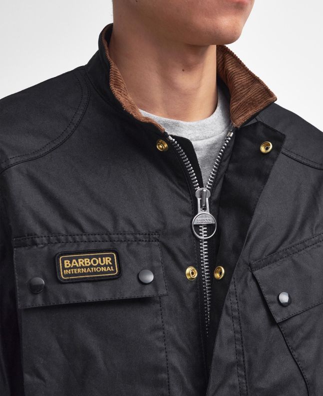 spezial madrid Barbour International Westross Waxed Jacket Classis Black Tienda de fábrica